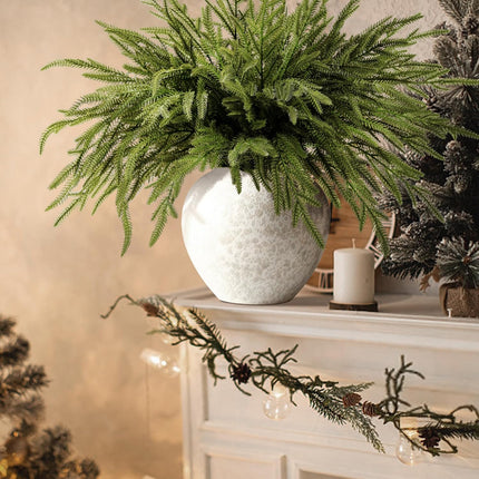 15 Pcs Christmas Norfolk Pine Branches- 19" Extra Length Fake Greenery Norfolk Pine Stems Sprigs- Artificial Xmas Branches Plants Pine Needles for DIY Craft Garland Home Garden Decor