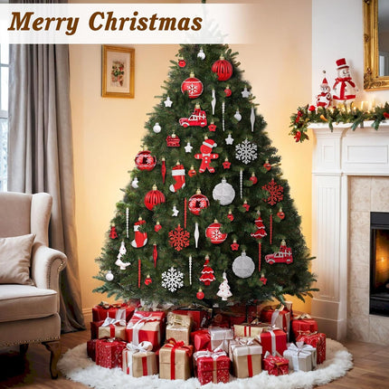 FestiveBliss Christmas Ornaments 71 Count, Christmas Balls, Christmas Decorations for Tree, 23, Shatterproof Christmas Ornaments, Red and White Ornaments Christmas, Plastic Ornaments