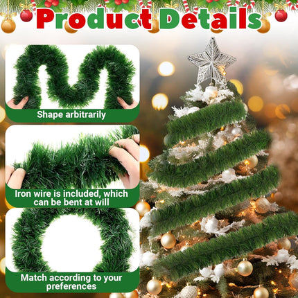 Christmas Garland, 54 Ft Garland for Christmas Decorations, 3 Strands Artificial Pine Garland Soft Greenery Garland for Holiday Wedding Party,Outdoor/Indoor Use