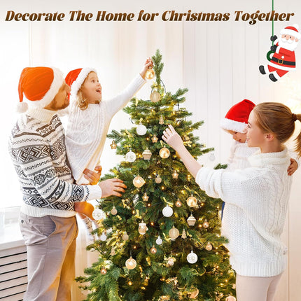 FestiveBliss Christmas Ornaments, 42 Pcs Christmas Decoration Balls or Xmas Tree Ornaments, Shatterproof Plastic Christmas Balls for Holiday Wreath Garland Decor, (Gold & White)