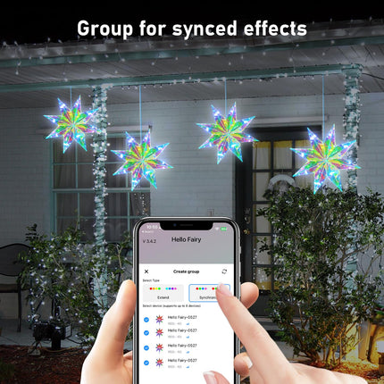 Smart Christmas Star Tree Topper, 15.5" Holographic 3D Star Treetop App Programmable Dimmable Tree Topper with 20 RGB LEDs Lights Xmas Star Tree Topper for Christmas Tree Party Home Holiday Decor