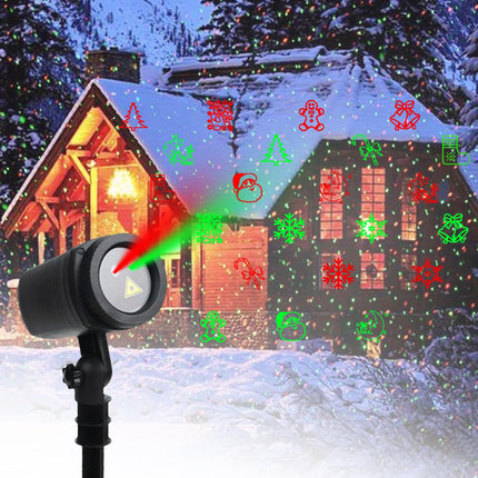 Christmas Laser Lights Projector,12 Patterns for Xmas with RF Remote,Red and Green Star Show,for Outdoor and Indoor, Christmas, Holiday, Party Decor