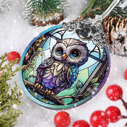 Owl Christmas Ornaments - Owl Hanging Ornament - Owl Christmas Decor - Owl Suncatchers for Windows - Christmas Owl s - Owl Lovers s - Owl Ornaments for Christmas Tree