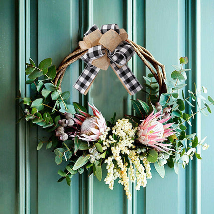 Black White Buffalo Plaid Burlap Wreath Bow Multi Layed Bows Wreath Bow Wall Ornaments Christmas Tree Topper Bows for Holiday Home Front Door Decorations