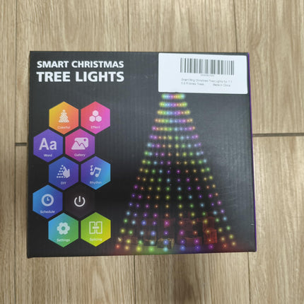 Smart Ring Christmas Tree Lights with Star Topper Indoor Outdoor - 7Ft x 20 Lines String 400 Optimum LED Easy App Control Images Color Changing Timer Remote Waterproof for 6 7 7.5 Ft Xmas Trees