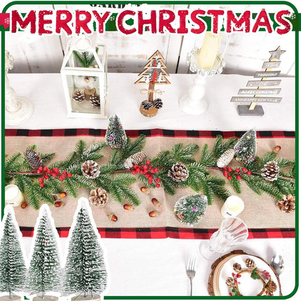 Christmas Pine Garland Artificial 6.3ft with Red Berry Branch Pine Cone, Xmas Tree Garland, Table Runner Decorations, Winter Holiday Decor Outdoor Indoor for Stairs Railing