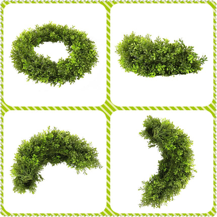 Boxwood Wreath Artificial Preserved Boxwood Wreath for Garden Front Door, The Green Boxwood Wreath Will Keep Your Door, Walls, and Windows Fresh All Year Round and is an Great Home Decor -22 INCH