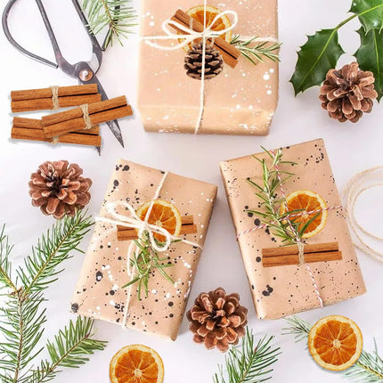 40Pcs Natural Christmas Tree Ornaments - Dried Orange Slice Ornaments Pine Cones Cinnamon Sticks Mix Dried Fruit Ornament for Xmas Tree DIY Crafts Garland Decor