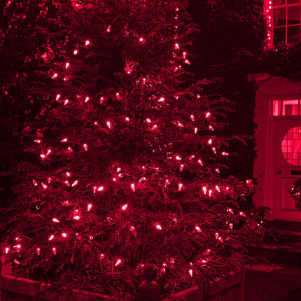 Dazzle Bright C6 Christmas String Lights, 200 LED 66 FT Waterproof Connectable String Lights with Timer, 8 Modes Christmas Lights for Indoor Outdoor Home Garden Yard Xmas Tree Decoration (Red)