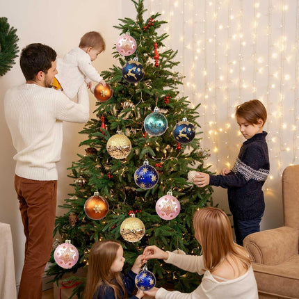 2.36"/60mm Christmas Balls Ornaments Set, 30 Pcs Christmas Tree Decorations Balls Shatterproof Hanging Christmas Ornaments for Xmas Trees Decor Christmas Holiday Party(Navy Blue,Gold, Pink, Green