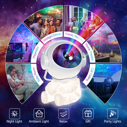 Astronaut Galaxy Projector, Star Projector Galaxy Night Light, Starry Nebula Ceiling LED Lamp with Moon Lamp and Timer, Kids Room Decor Aesthetic, for Christmas, Birthdays, Valentine's Day