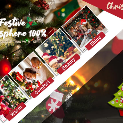 7.5ft Christmas Tree Unlit Arbol de Navidad 7.5 feet Artificial Xmas Tree with 1400 Tips Fluffy Spruce Tree with Decorations & Sturdy Stand Instead of Chucking Each Year, Green
