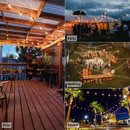 Brightown Led String Lights Outdoor 50Feet G40 Patio Lights with 52 Led Shatterproof Bulbs(2 Spare), Waterproof Led Globe Hanging Lights for Backyard Porch Bistro Balcony Decor, E12 Socket, 2200K