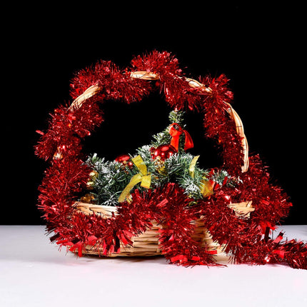 Gejoy 32.8 Feet Christmas Tinsel Garland Metallic Tinsel Garland Glittering Hanging Decoration for Christmas Tree Wreath Wedding Party Supplies (Red)