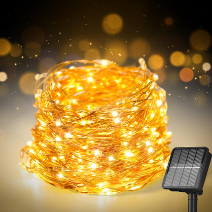 Solar String Lights for Outside, 200 LED 72Ft Solar Fairy Lights for Outside Waterproof with 8 Modes, Solar Lights Outdoor for Patio Tree Christmas Party Wedding Decor(Warm White)