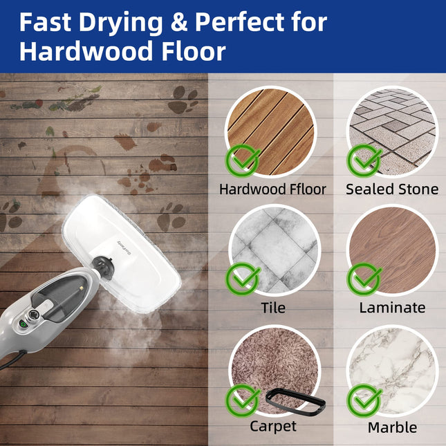 Steam Mop 10In1 Multipurpose Handheld Steam Cleaner Detachable Floor Steamer For Hardwoodtilelaminate Floors Carpet With 11 Accessories For Whole Home Use.