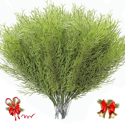 30pcs Artificial Pine Branches for Christmas Tree Filler, 13.8" Evergreen Fake Pine Needles Picks Christmas Greenery Stems for Wreath Making Supplies Holiday Decor (30)