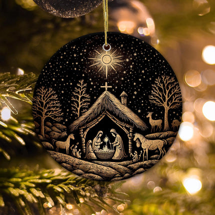 Nativity Christmas Ornaments Nativity Mary, Josheph and Baby Jesus Ornaments, Religious Ornament , Nativity Scene Ornament (Scene christmas)