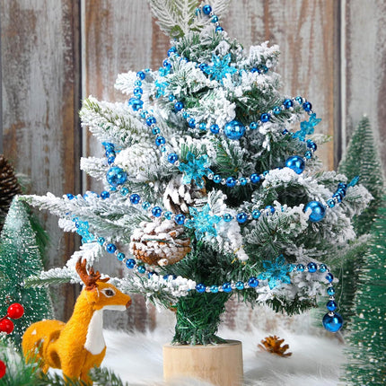 16 ft Christmas Tree Bead Garlands Hanging Christmas Tree Garland Pearl Xmas Tree Bead for Christmas Tree Fireplace Wreath Ornaments Christmas Party Decorations