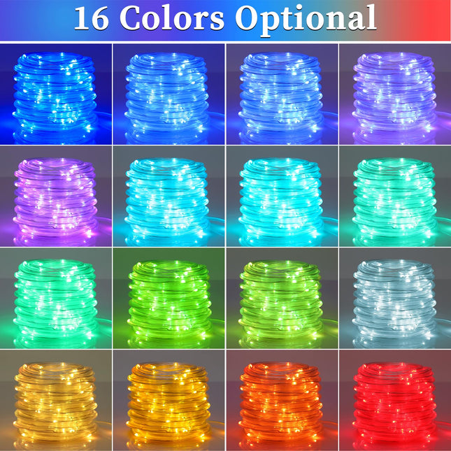 ANJAYLIA 66ft 200 LED Rope Lights Outdoor, Waterproof 16 Colors Changing String Lights Plug in with Remote Control Indoor Twinkle Fairy Lights for Bedroom Garden Party Halloween Christmas Decorations