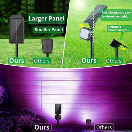 JSOT Solar Lights Outdoor Waterproof - Color Changing Solar Spot Lights Outside, Solar Powered Spotlight Landscape Lighting Halloween Spotlights for Tree Garden Yard Pathway Driveway House Christmas