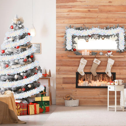 WILLBOND Christmas Tinsel Garland Xmas Metallic Tinsel Twist Garland Glitter Christmas Tree Hanging Wreath Decor for Staircase Railing Banister Indoor Outdoor Ornament (Pink, 52.5ft)