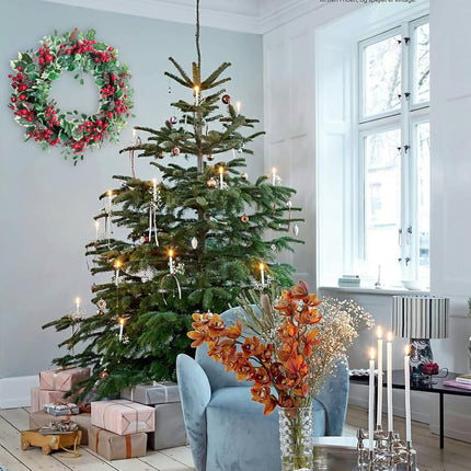 18 Inch Holly Berry Pine Cones Wreath Christmas Wreath for Front Door, Evergreen Winter Holiday Wreath Green Holly Front Door Wreath