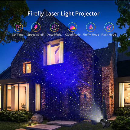LEDMALL Moving Vivid Laser Firefly Star Lights with Aurora Effects Garden Decorative and Christmas Lights