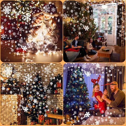 Dynamic Snowflake Projector with d Big Dual-Head, Waterproof Christmas Snow Lights for Winter Indoor Outdoor Party Decorations