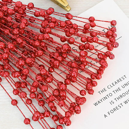 20 PCS Red Glitter Christmas Picks for Vases DIY Wreath Home Decor, Artificial Glitter Berry Stems Ornaments Fake Xmas Decorative Sticks (Red)