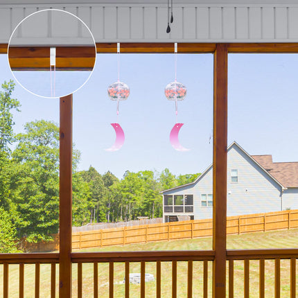 AIEX 24pcs Outdoor Light Hanging Hooks, Plastic Light String Hooks for Gutter Eaves Beam and Roof Panel, Patio Light Hangers for Halloween Christmas Year Holiday Party Decorations