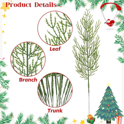 Artificial Pine Branches, 100 Pcs Faux Green Pine Needles Greenery Cedar Twigs Stems for Christmas Decorations Holiday Craft DIY Garden Garland Wreath Xmas Winter Home Decor