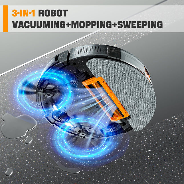 Xiebro Robot Vacuum And Mop Combo,3 In 1 Mopping Robotic Vacuum With Schedule,Appbluetoothalexa,1600Pa Max Suction,Selfcharging Robot Vacuum Cleaner,Slim,Ideal For Hard Floor,Pet Hair,Carpet