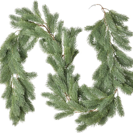 Pine Garland Christmas Decoration, 6ft Christmas Greenery Garland Artificial Spruce Garland Pine Needles for Holiday Mantel Fireplace Table Centerpiece Decor