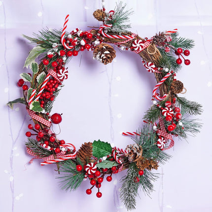 obmwang 10 Feet Christmas Candy Cane Garland Christmas Candy Swirl Garland Red and White Candy Peppermint Bead Garland Christmas Tree Decorations for Xmas Party Supplies Holiday Favors