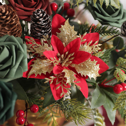 Christmas Artificial Greenery Stems Box Set,51pcs with 11 Kinds of Faux Greenery Picks for DIY Christmas Decorations Floral Arrangement Table Centerpieces and Wedding Bouquet Filler