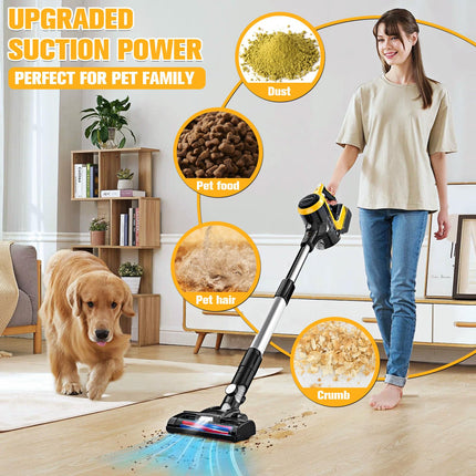 d Cordless Vacuum Cleaner For Dewalt 20V18V Battery, 6 In 1 Lightweight Stick Vacuum With Wall Mount, 150W 12Kpa Lightweight Vacuum Cleaner With Led Brush Head For Hardwood Floor Carpet