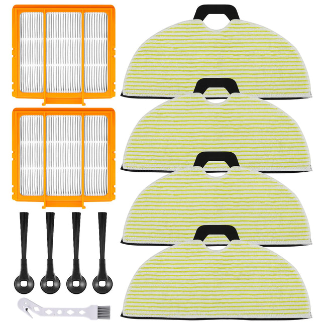 Rv2610Wa Mop Brush Filter Kit For Shark Rv2610Wa Rv2620Wa Rv2410Wd Av2610Wa Ai Ultra 2In1 Robot Vacuum Part, 4 Mop Pads, 2 Premotor Filters, 4 Side Brushes, 1 Brush, 11 Pack
