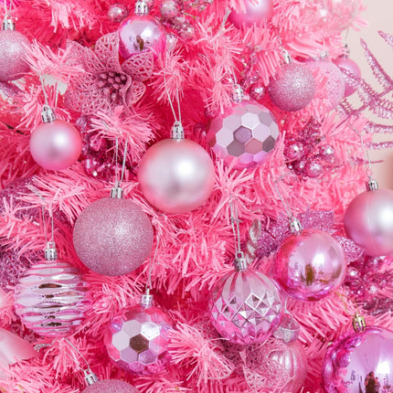 XmasExp 60mm/2.36" Christmas Ball Ornaments Shatterproof Christmas Ornaments Set Decorations for Xmas Tree Balls - 24ct (2.36'', Pink)