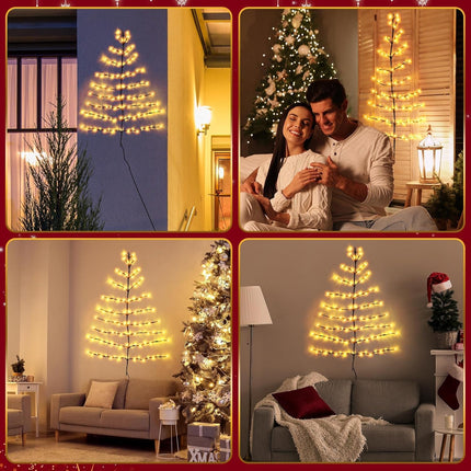 Geetery 2 Pack 4 ft Lighted Wall Tree, Willow Vine Lights with Remote, 108 LED Warm White Christmas Tree Lights DIY Vines for Home Bedroom Living Room Wall Fireplace Christmas Decoration