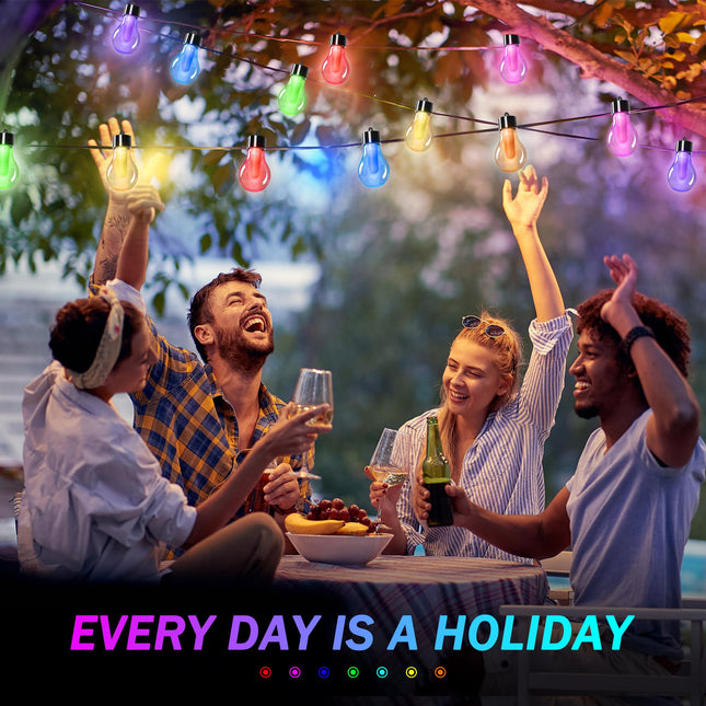 RGB LED Outdoor String Lights for Patio, 32ft IP65 Waterproof USB Powered Color Changing Rope Lights with App&Remote, Multicolor Dimmable Ambient Holiday Light for Christmas, Backyard, Balcony
