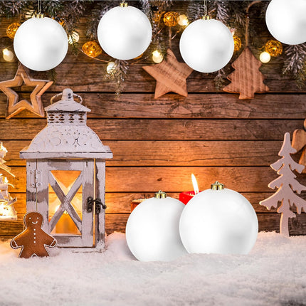 Zubebe 12 Pcs Large Christmas Ball Ornaments 6" Giant Plastic Christmas Ball Outdoor Hanging Decorations UV and Water Resistant Ball for Holiday Party Decorations Christmas Tree (White)