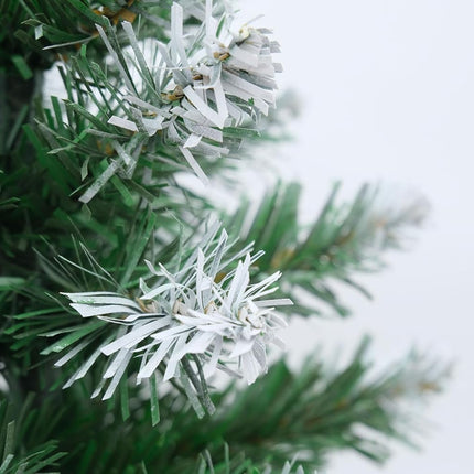 Tabletop Desktop Mini Christmas Artificial Pine Tree Miniature Flocked Snow Decoration PVC, 1.5ft/45cm