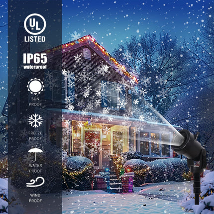 Christmas Snowflake Projector Lights Outdoor, White LED Snowfall Projection for Holiday Decorations, Adjustable Projection Distance, Weatherproof Christmas Yard Lights for Home, Garden, Parties