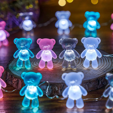 JASHIKA Teddy Bear Decorative Lights Teddy Bear s Cute Indoor String Lights Bedroom Fairy Lights Christmas lights Valentine’s Day Decor 8.5ft 20LED USB or Battery Operated String Lights Ornaments
