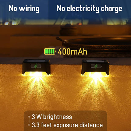 Solar Deck Lights Black 4 Pack Outdoor Waterproof Led Patio Fence Step Stairs Decorate Illumination Garden Dackyard Landscape