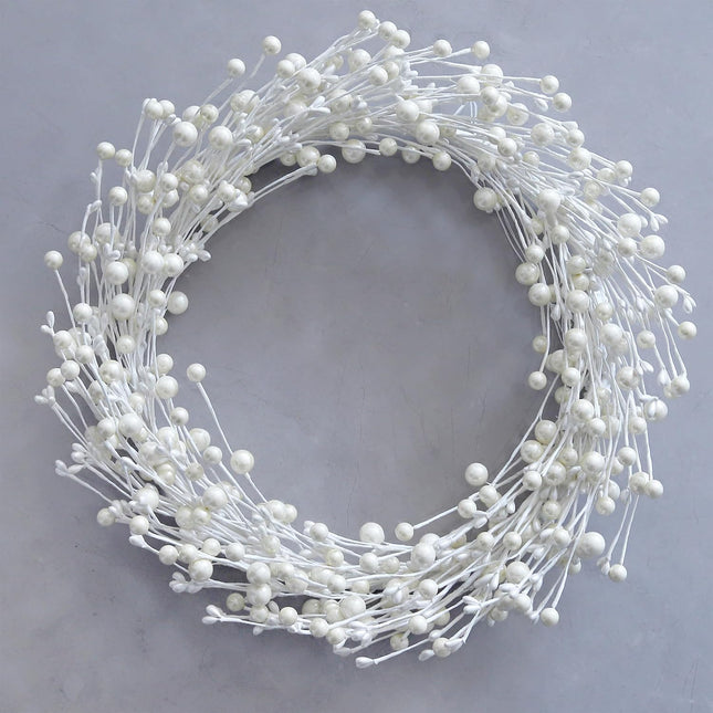 Pearl White Pip Berry Wreath for Front Door, 20 Inch Winter Wreaths Wall Hanging Outdoor, Farmhouse, Porch, for Spring Summer Fall All Seasons Holiday Halloween Christmas Decorations.
