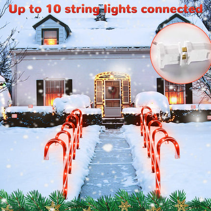 Christmas Candy Cane Pathway Makers Lights, 10 inch Set of 10 Candy Canes Lights Outdoor, Candy Cane Lights Christmas Decorations Outdoor