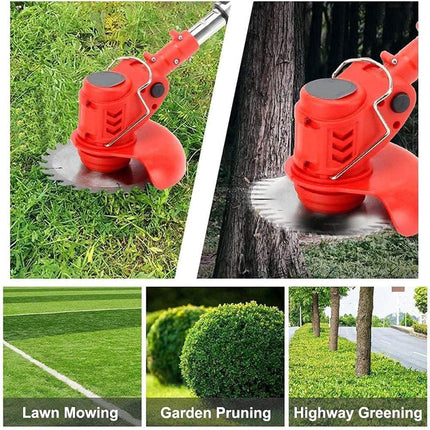 Weed Wacker Cordless Grass Trimmer Weed Eater Electric Brush Cutter Quick Charger Cordless Lightweight Electric Edger Lawn Tool for Lawn Garden Pruning and Trimming(Red)