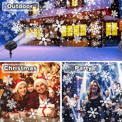 Snowflake Projector Lights Outdoor, IP65 Waterproof Owl Shaped Dynamic Led Christmas Projector Lights Outdoor with Remote Control, for Xmas, Party, Wedding and Patio, Indoor Outdoor